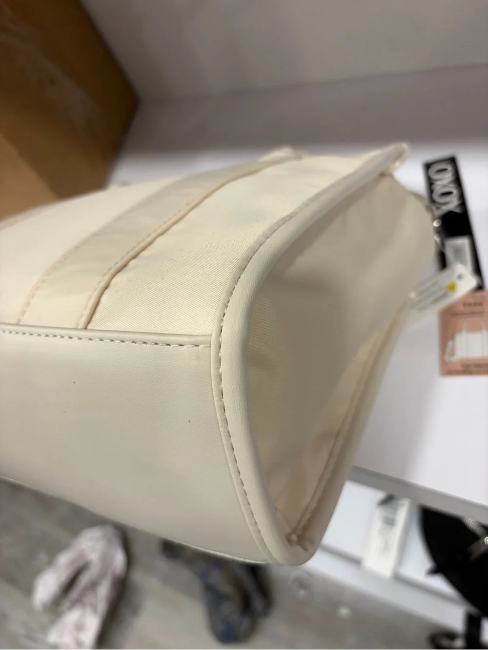 XOXO Cream Tote Bag with Embroidered Logo